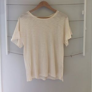 cream shirt with flare sleeves